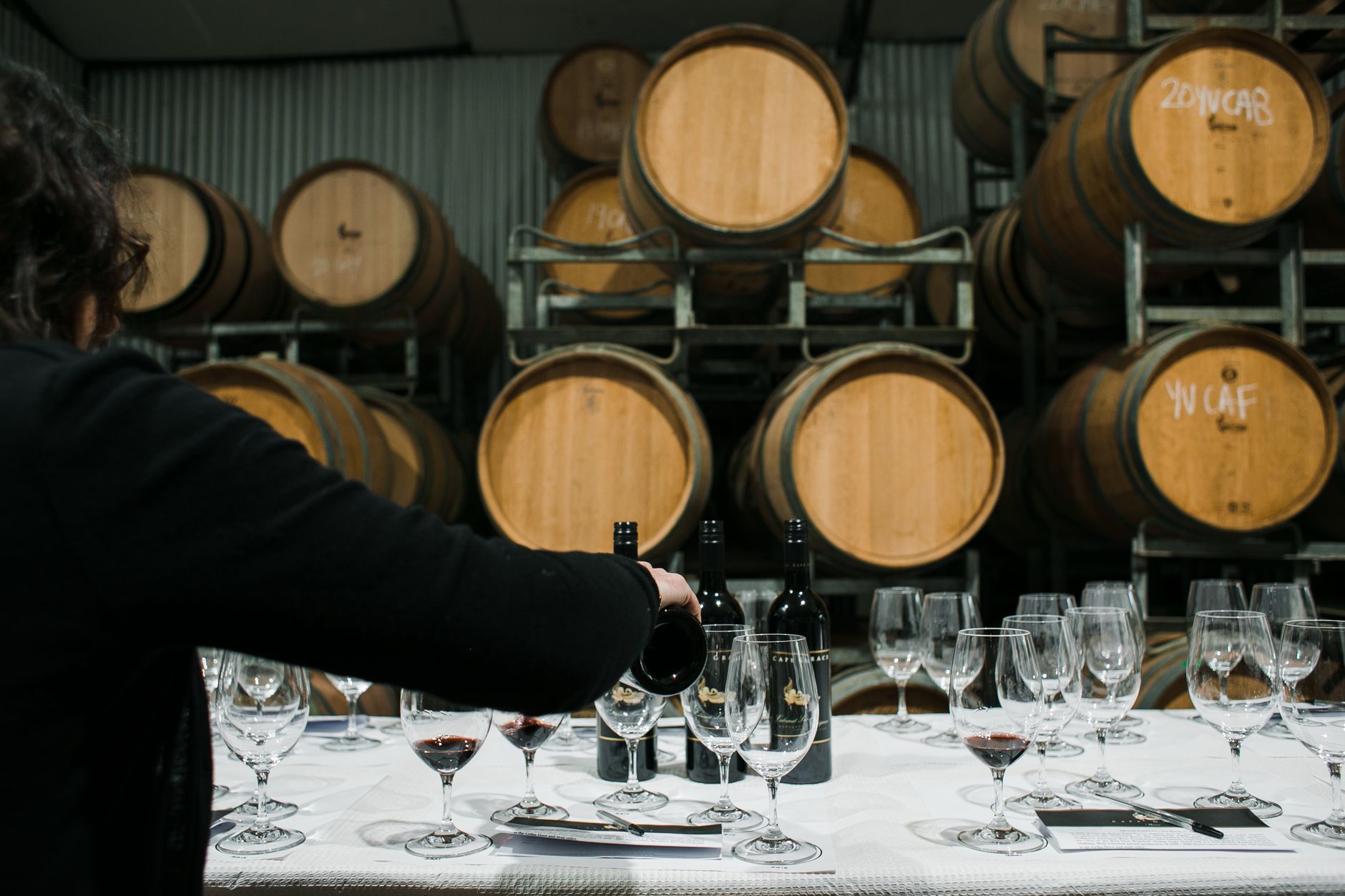Sommelier tasting local vintage